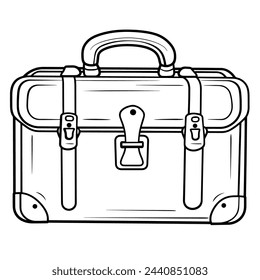 Minimalist suitcase icon in stylish vector.