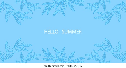 Minimalist summer background with palm leaves. Tropical summer leaf shadow design. Summer sale banner. Vector illustration