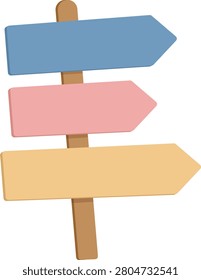 Minimalist Summer Beach Party Guidepost Sign Clipart