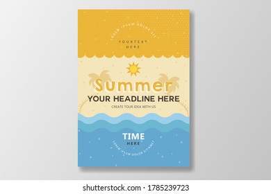 Diseño minimalista de fondo de eventos de afiches de verano. formato de archivo eps