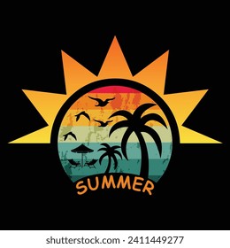 Minimalist summer vector t-shirt design