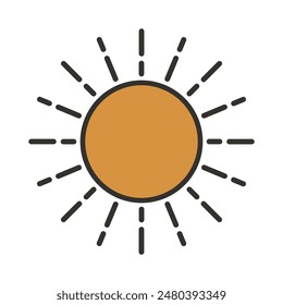 Minimalist sun design vector icon style