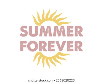 Minimalist sun design with warm weather aesthetic summer forever vibes 