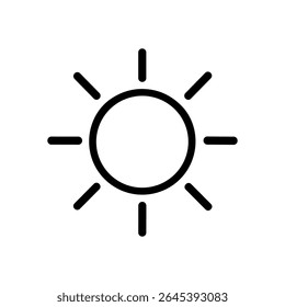 Minimalist sun icon with bold lines. Icon symbol illustration