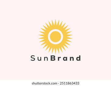 Minimalist sun logo design template. Modern style sun logo
