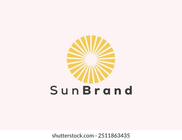 Modelo minimalista de design de logotipo do sol. Logotipo de sol de estilo moderno