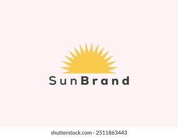 Minimalist sun logo design template. Modern style sun logo