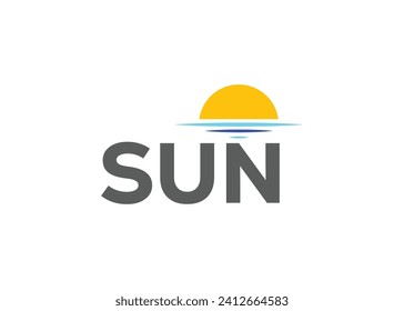 Minimalist sun logo design vector template