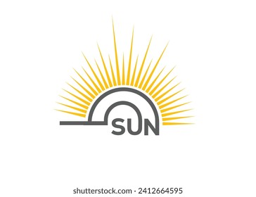 Minimalist sun logo design vector template