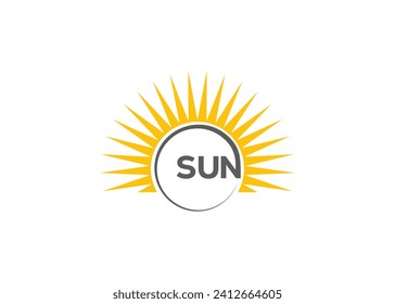 Minimalist sun logo design vector template