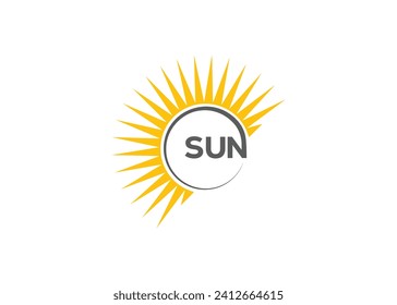 Minimalist sun logo design vector template