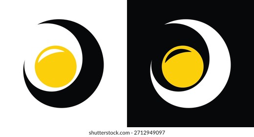 Minimalistisches Design von Vektorsymbolen für Sonne und Mond