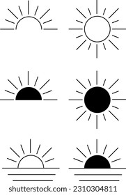 Minimalist sun vector bundle graphics