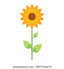 Minimalist Sunflower Vector - Simple Flat Design