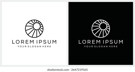 minimalist sunlight logo design vector