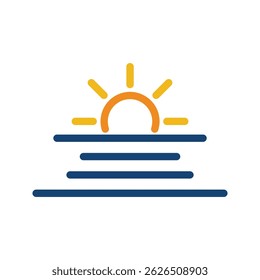 
Minimalist sunset logo design vector template. sunset icon. beach icon. tourism icon