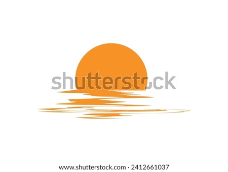 Minimalist Sunset logo design vector template