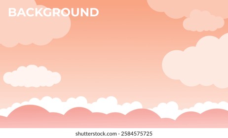 Minimalist Sunset Sky and Cloud Vector Background