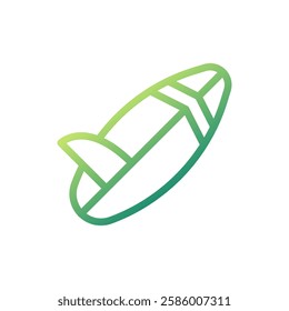 Minimalist Surfboard Icon Green Gradient Style