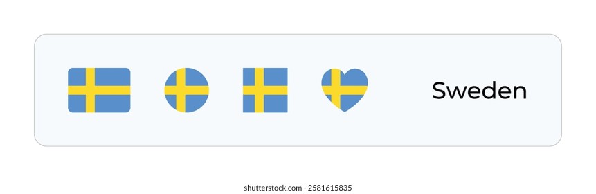 Minimalist Suriname Flag Icons. Rectangular, Square, Circular, Heart Designs for UI-UX, Web and Print