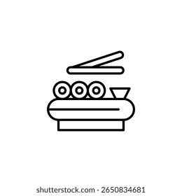 Sushi Minimalista Conjunto Com Pregadores Prontos Para A Arte Culinária