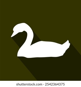 Silueta minimalista de cisne o pato. Ilustración vectorial de una ave acuática nadadora, aislada, editable EPS para logotipos, carteles y proyectos de arte