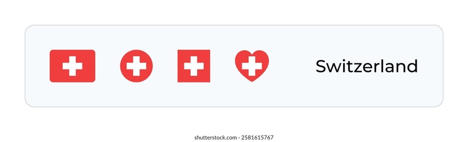 Minimalist Sweden Flag Icons. Rectangular, Square, Circular, Heart Designs for UI-UX, Web and Print