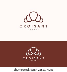 plantilla de logotipo de croissant dulce minimalista