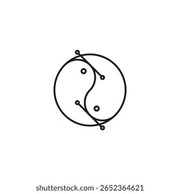 Símbolo minimalista vetor de kungfu com trajeto de linha design exclusivo