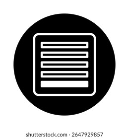 A minimalist symbol that represents a document or a listing in a neat and professional manner