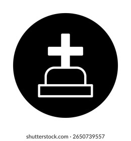A minimalist symbol of a tombstone conveying concepts of loss memory and respect for the departed