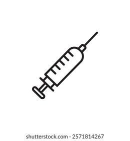 Minimalist Syringe Icon Representing Healthcare, Vaccination, and Medical Treatment