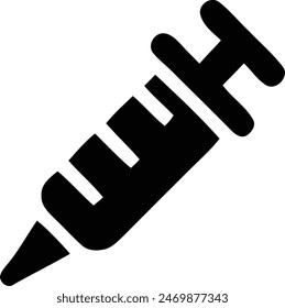 Minimalist Syringe Silhouette - Essential Medical Tool.