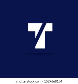 minimalist T logo design concept