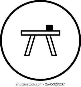 Ilustración de mesa minimalista con Formas simples en diseño circular en blanco y negro