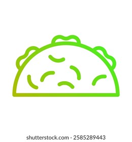 Minimalist Taco Illustration in Lime Green Gradient