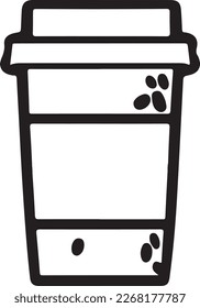 Minimalist Takeaway Coffee Cup Icon on White Background - Vector Illustration