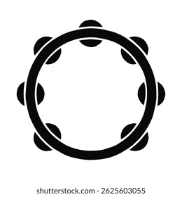 Minimalist Tambourine Silhouette. musical instruments vector