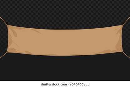 Minimalist tan fabric banner with red ties, perfect for rustic invitations, fair signage, and vintage-themed event graphics.