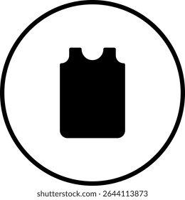 Minimalist Tank Top Icon within a Circle: Black and White Fashion Symbol
