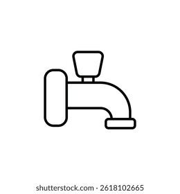 Diseño minimalista del icono del Vector del grifo, que representa el sistema de suministro de agua