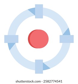 Minimalist target icon representing digital marketing goals, audience engagement, and content reach.