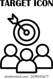 Minimalist target icon vector — precision, focus, and goal concept design