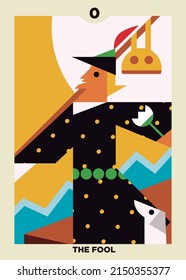 minimalist tarot card 0 the fool