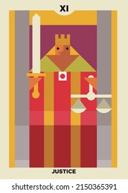 minimalist tarot card 11 justice