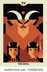 minimalist tarot card 15 the devil