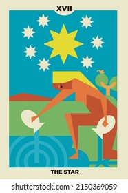 minimalist tarot card 17 the star