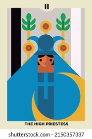 Minimalist Tarot Card 2 The High Priestess