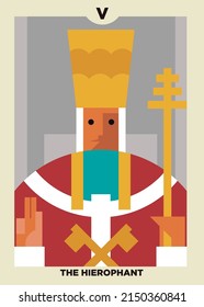 Minimalistische Tarot-Karte 5 die Hierophilie