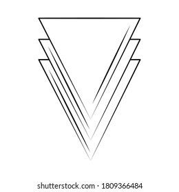 minimalist tattoo boho abstract triangles line art icon over white background vector illustration
